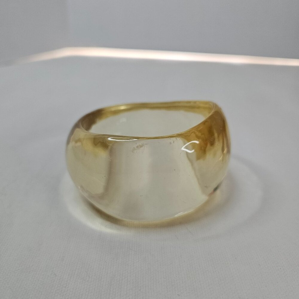 Vintage Clear Lucite Bangle Bracelet Wide Chunky Gradient Unmarked